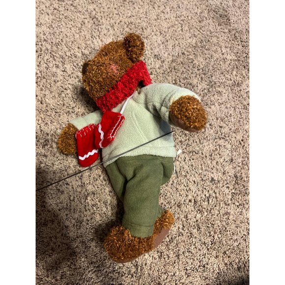 Vintage Hallmark Teddy Bear Mittens Plush 13" Brown Red Scarf Green Outfit 2002 - Picture 4 of 9